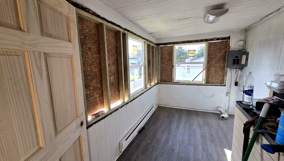 sunroom interior progress