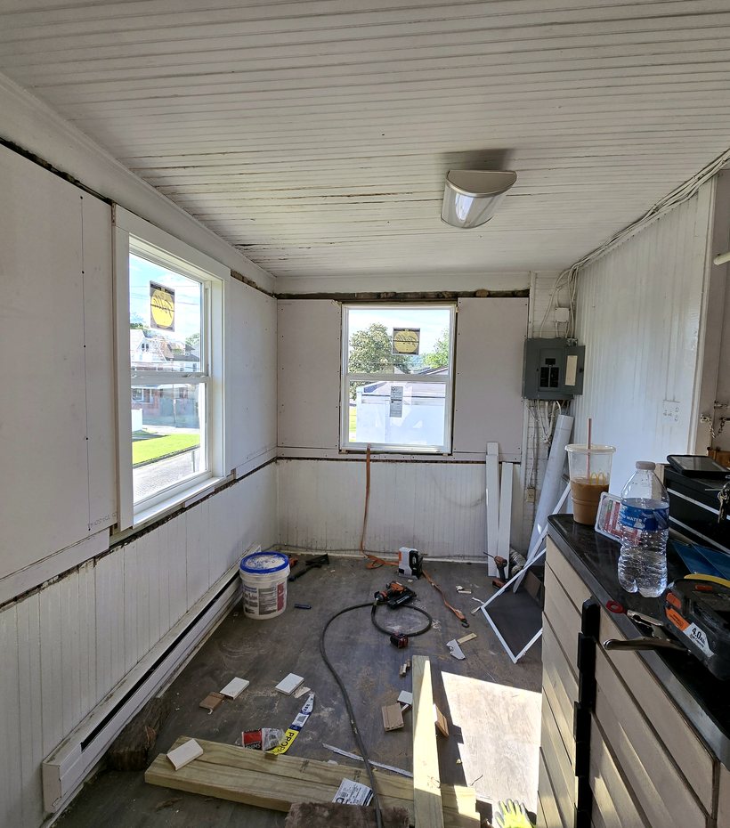 sunroom remodel progress